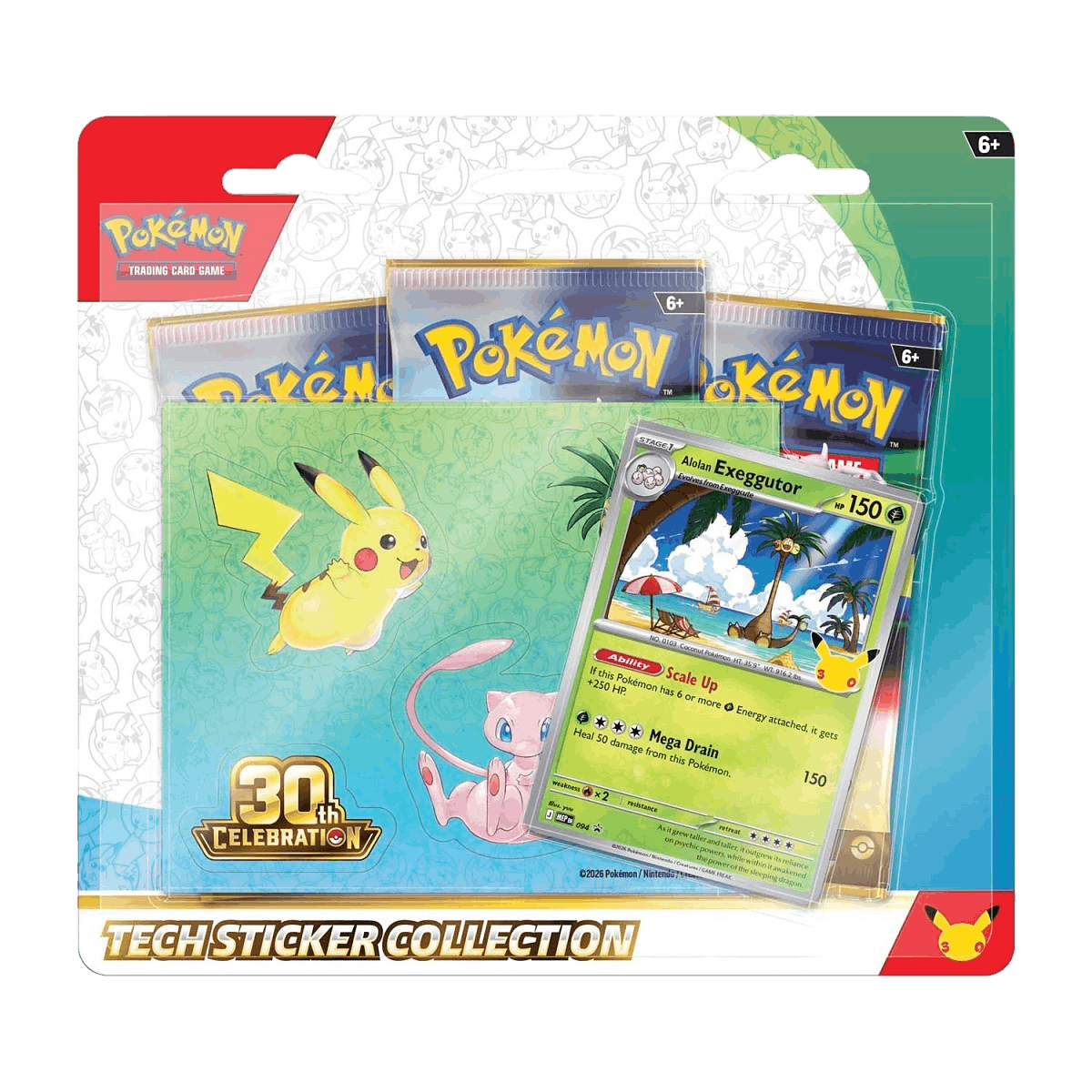 Pokemon 30th Celebration Tech Sticker Collection (Alolan Exeggutor) premium collectible